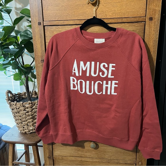 Sezane Amuse Bouche Sweatshirt in Faded Red - Picture 6 of 7